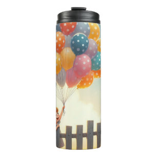Whimsical/cute balloon girl art thermal tumbler