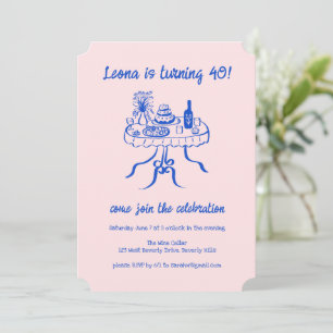 Whimsical Cute Buffet Picnic Custom Birthday Party Invitation
