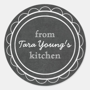 Whimsical Cute Chalkboard Canning Baking Kitchen Classic Round Sticker