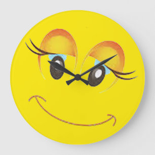 whimsical cute cheekybeautiful lady  emoji clock