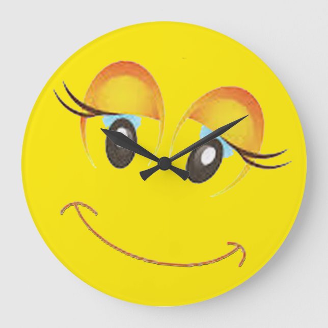 whimsical cute cheekybeautiful lady  emoji clock (Front)