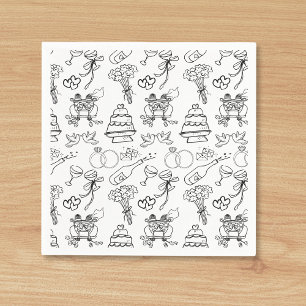 Whimsical Cute Chic Bridal Shower Engagement Party Napkin