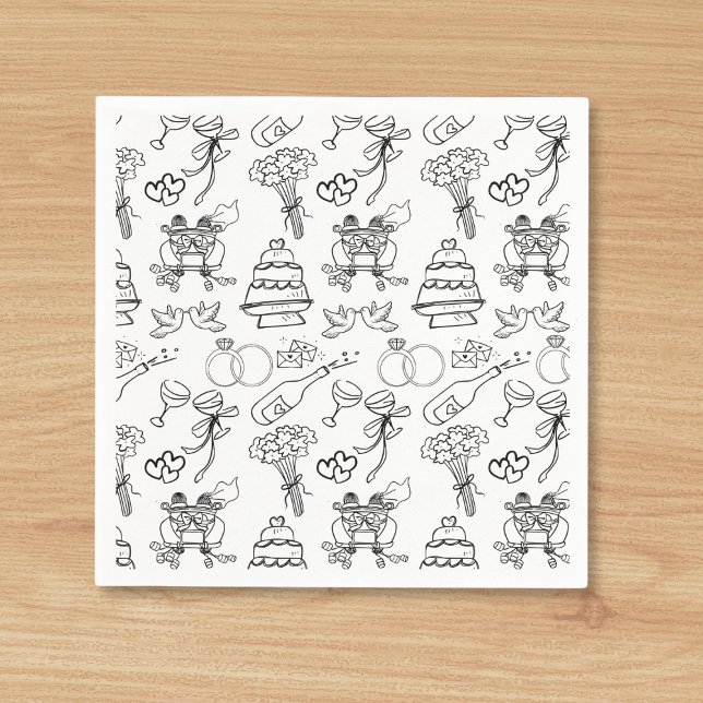 Whimsical Cute Chic Bridal Shower Engagement Party Napkin (Creator Uploaded)