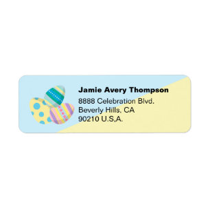Whimsical Cute Colourful Easter Egg Custom Return Address Label