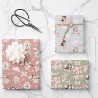 Whimsical Cute Fairy Tale Gift Wrap Set for Girls