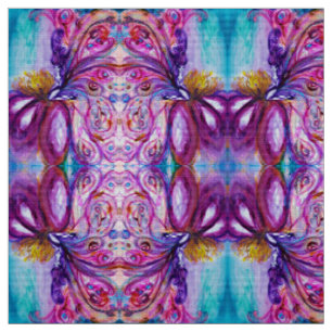 WHIMSICAL CUTE FLOWER FAIRY,BLUE PINK PURPLE WINGS FABRIC
