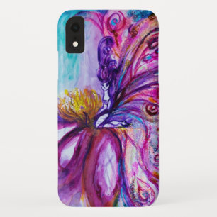 WHIMSICAL CUTE FLOWER FAIRY IN PINK,GOLD SPARKLES iPhone XR CASE