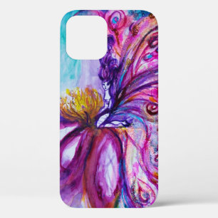 WHIMSICAL CUTE FLOWER FAIRY IN PINK,GOLD SPARKLES iPhone 12 CASE