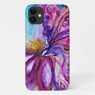 WHIMSICAL CUTE FLOWER FAIRY IN PINK,GOLD SPARKLES iPhone 11 CASE