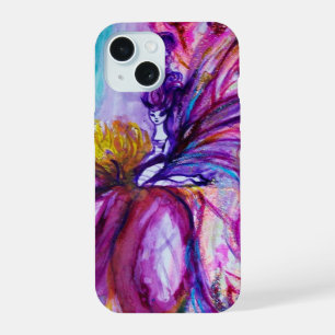 WHIMSICAL CUTE FLOWER FAIRY IN PINK,GOLD SPARKLES iPhone 15 CASE