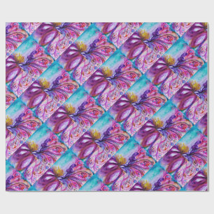 WHIMSICAL CUTE FLOWER FAIRY IN PINK,GOLD SPARKLES WRAPPING PAPER