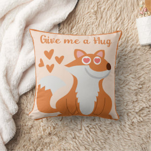 Whimsical cute fox personalised quote cushion