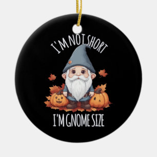 Whimsical Cute Gnome in Autumn Ceramic Ornament
