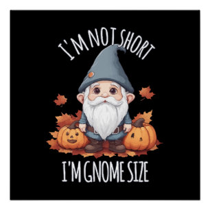 Whimsical Cute Gnome in Autumn Poster