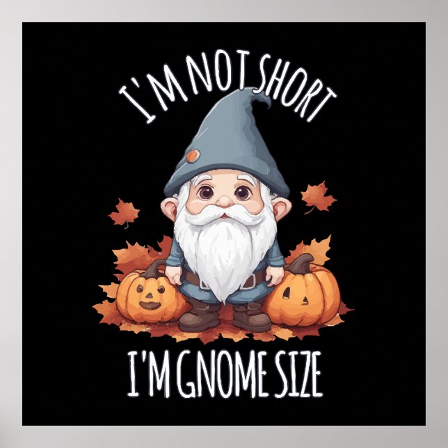 Whimsical Cute Gnome in Autumn Poster (Front)