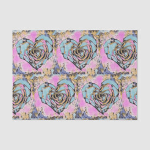 Whimsical cute heart colourful drawing    tissue paper