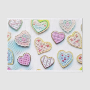 Whimsical cute hearts colourful drawing tissue paper