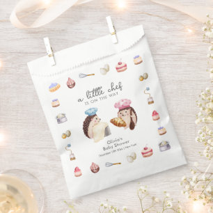 Whimsical Cute Hedgehog Chef Baker Baby Shower Favour Bag