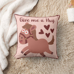 Whimsical cute horse personalised quote cushion