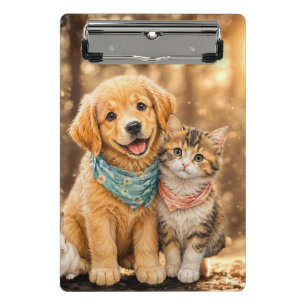 Whimsical Cute Pet Nature illustration   Mini Clipboard