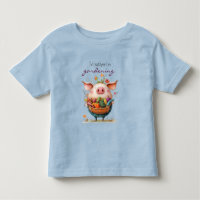 Whimsical Cute Pig "I'd Rather Be Gardening"
