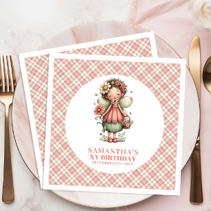 Whimsical Cute Pink Fairy 2nd Birthday Party   Napkin