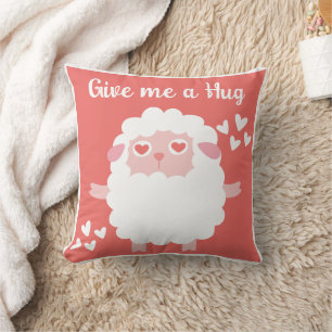 Whimsical cute sheep personalised quote cushion