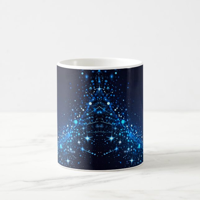 Whimsical Cute Sparkles on Deep Blue  Coffee Mug (Center)