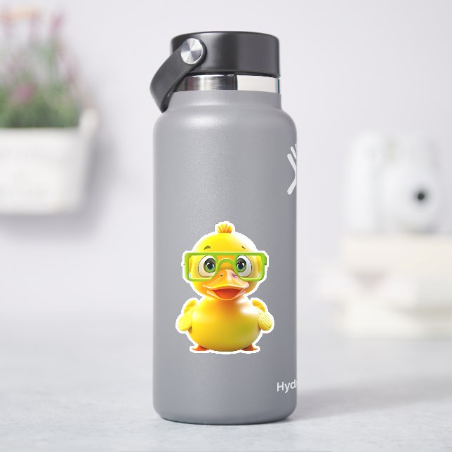 Whimsical cute yellow rubber duck decal (HydroFlask)