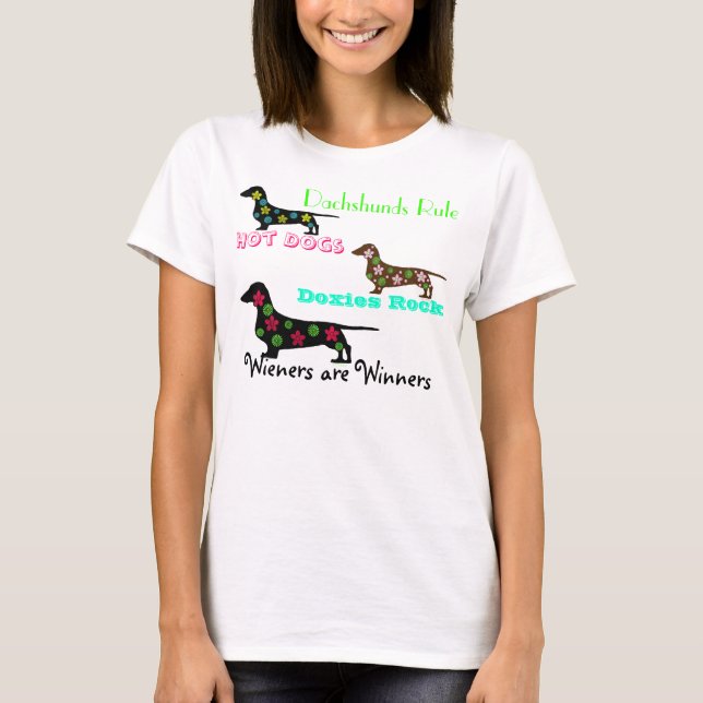 Whimsical Dachshund T-shirt (Front)