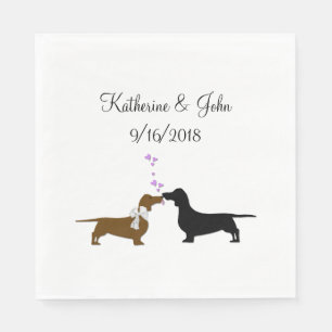Whimsical Dachshund Wedding Paper Napkin