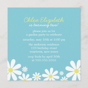 Whimsical Daisies Birthday Party Invitation