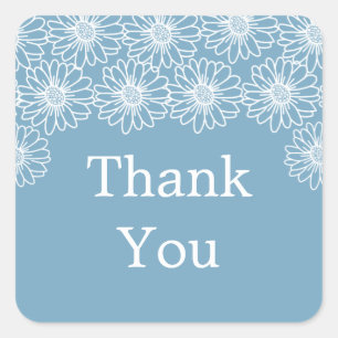 Whimsical Daisies Thank You Stickers