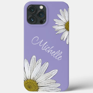 Whimsical Daisies Trendy Purple Cute Botanical   iPhone 13 Pro Max Case