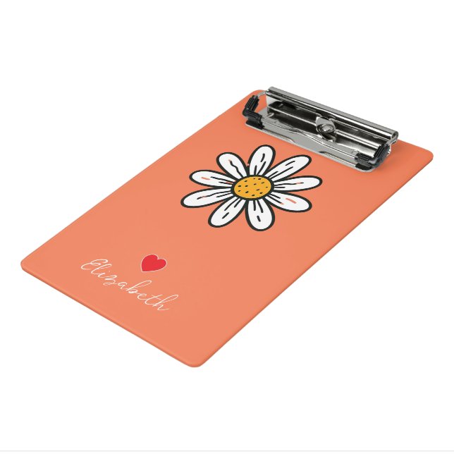 Whimsical Daisy Mini Clipboard – Bright Floral Art (Angled3)