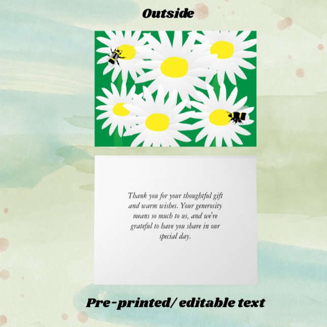Whimsical Daisy Personalised Note Card (Creator Uploaded)