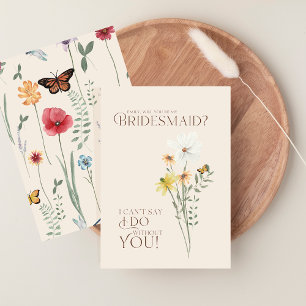Whimsical Daisy Yellow Wildflowers Bridesmaid Invitation