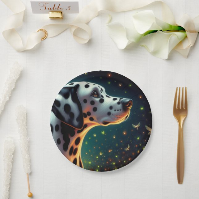 Whimsical Dalmation Dog Paper Plate (Wedding)