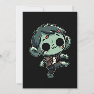 Whimsical Dancing Zombie - Halloween Undead Invitation