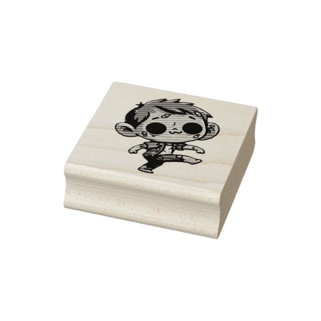 Whimsical Dancing Zombie - Halloween Undead Rubber Stamp (Stamp)