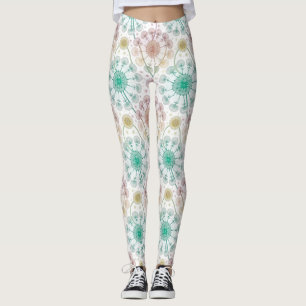 Whimsical Dandelion Breeze – Pastel Botanical Leggings