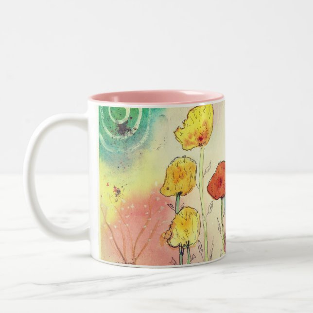 Whimsical Dandelion Coffee Mug (Left)