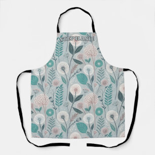 Whimsical Dandelion & Floral Folk Art Seamless (2) Apron