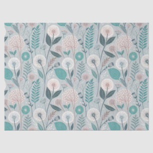 Whimsical Dandelion & Floral Folk Art Seamless (2) Tissue Paper