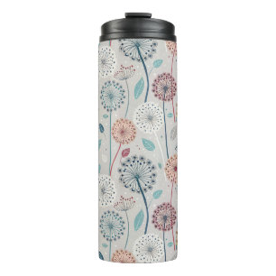 Whimsical Dandelion - Red, Yellow, White & Teal Thermal Tumbler