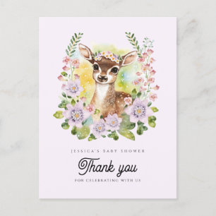 Whimsical Deer Baby Shower Thank You Postcard
