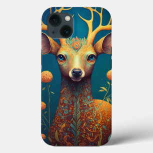 Whimsical Deer Fantasy Art iPhone 13 Case