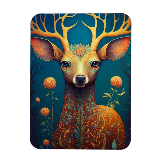 Whimsical Deer Fantasy Art Magnet (Vertical)