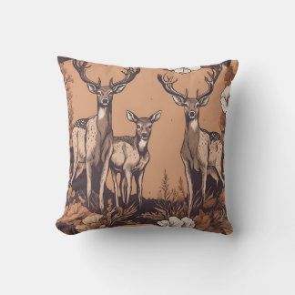 Whimsical Deer Grazing D3 Cushion