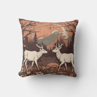 Whimsical Deer Grazing D6 Cushion